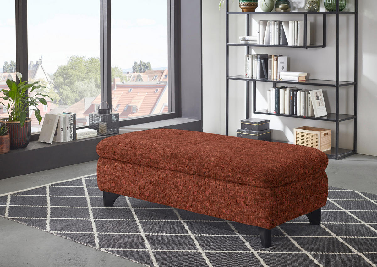 PALL i textil rostfärgad  - svart/rostfärgad, Klassisk, metall/textil (60/45/60cm) - MID.YOU