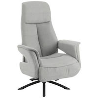 RELAXSESSEL in Textil Hellgrau  - Hellgrau/Schwarz, Design, Textil/Metall (73/108/86cm) - Welnova