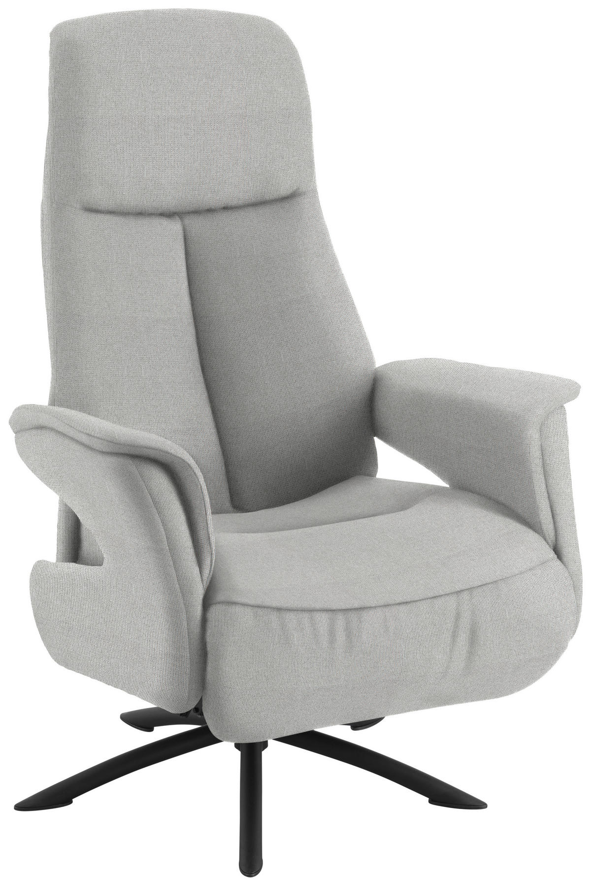 RELAXSESSEL in Textil Hellgrau  - Hellgrau/Schwarz, Design, Textil/Metall (73/108/86cm) - Welnova