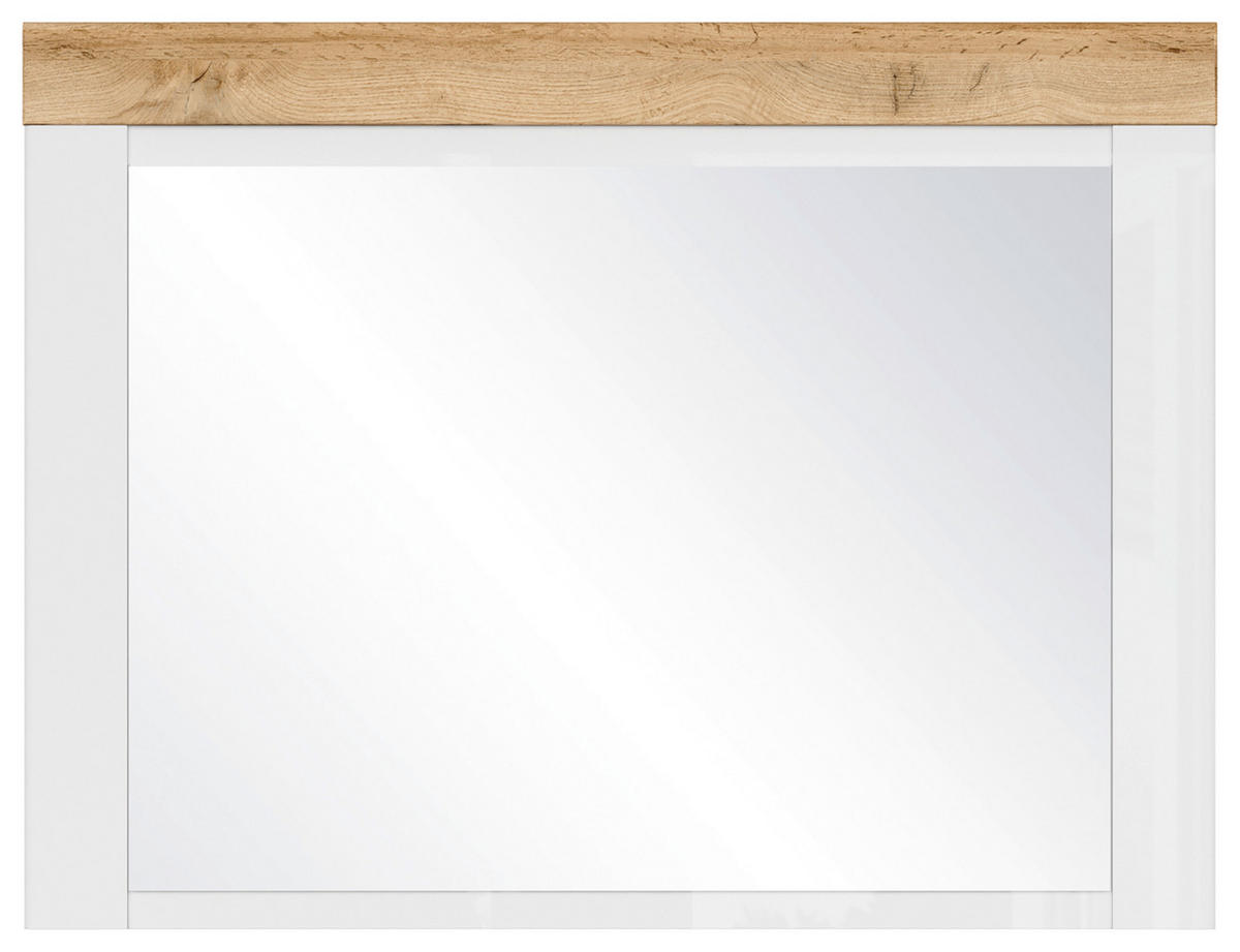 ZRKADLO, 92,5/70/2,2 cm,  - biela/dub wotan, Design, kompozitné drevo/sklo (92,5/70/2,2cm) - Carryhome