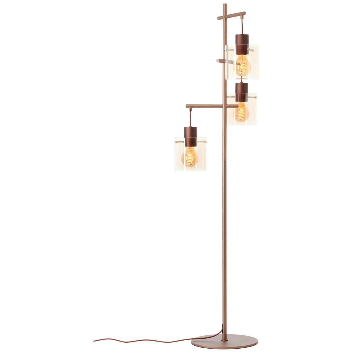 STEHLEUCHTE 46/152,2 cm    - Bernsteinfarben/Braun, Basics, Glas/Metall (46/152,2cm) - Brilliant
