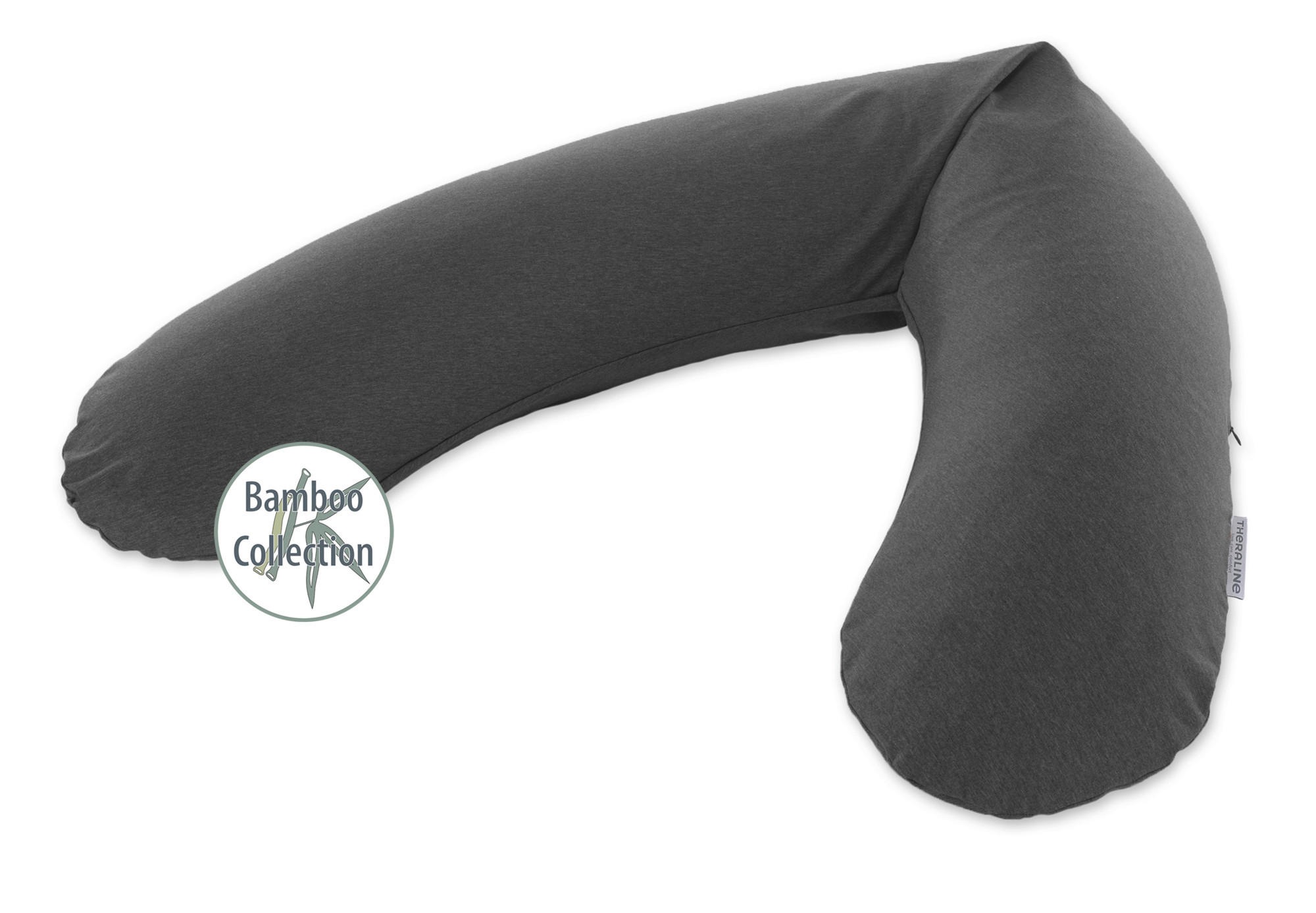 STILLKISSENBEZUG Original Bamboo   - Anthrazit, KONVENTIONELL, Textil (190/40cm) - Theraline