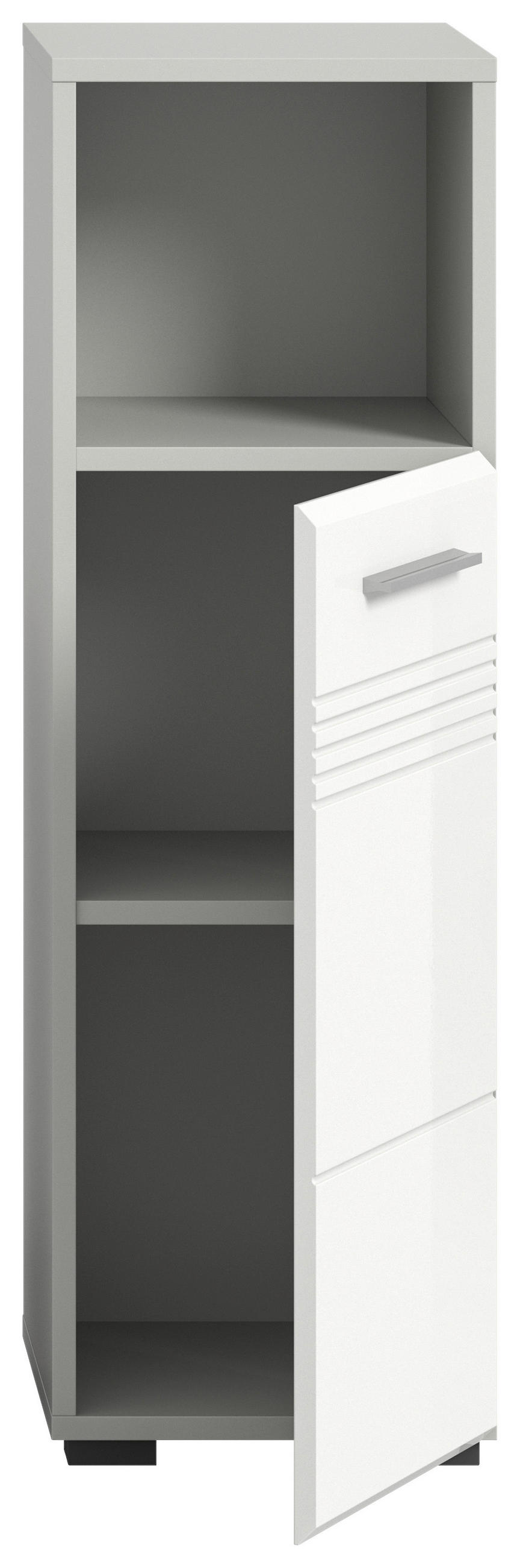 SPODNÁ SKRINKA, biela, sivá, 30/95/30 cm - čierna/sivá, Modern, kompozitné drevo/plast (30/95/30cm) - MID.YOU