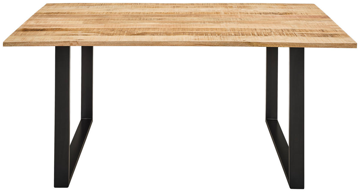 ESSTISCH Mangoholz vollmassiv rechteckig Naturfarben, Schwarz  - Schwarz/Naturfarben, LIFESTYLE, Holz/Metall (180/90/76cm) - Landscape