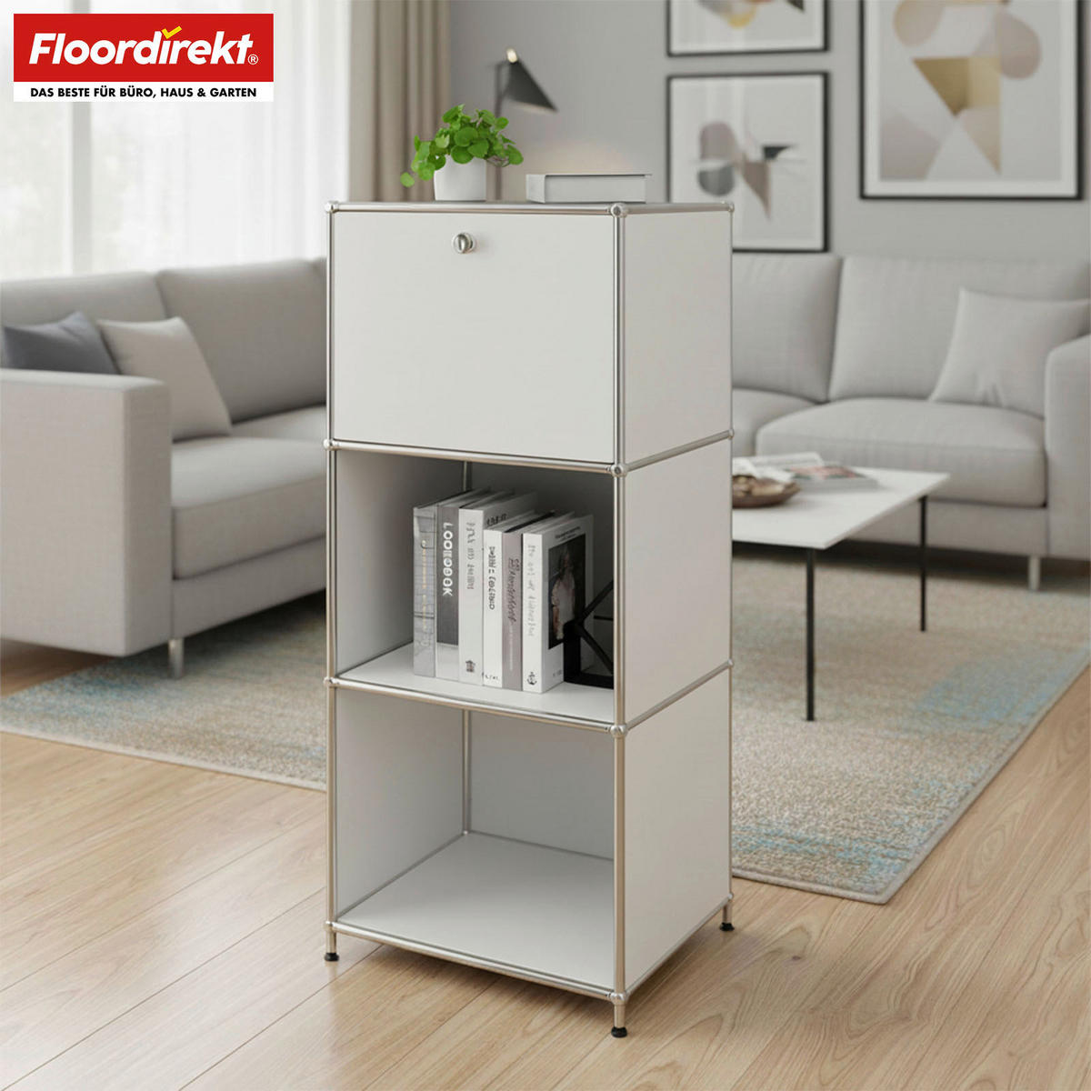 REGAL Weiß  - Weiß, Basics, Metall (50/121/40cm) - Floordirekt