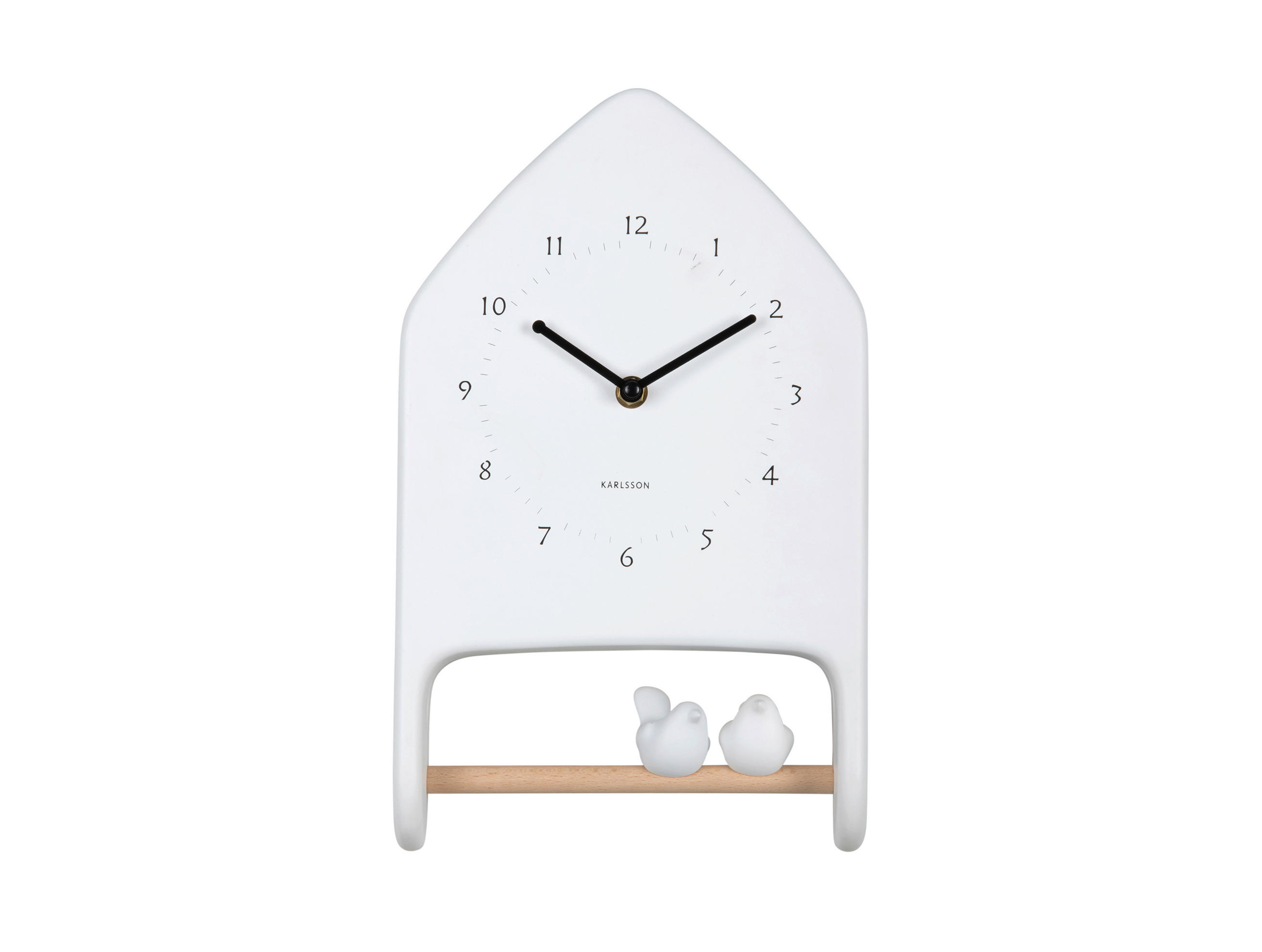 WANDUHR Love birds Weiß 20/32/7 cm  - Weiß, Basics, Kunststoff (20/32/7cm) - Karlsson