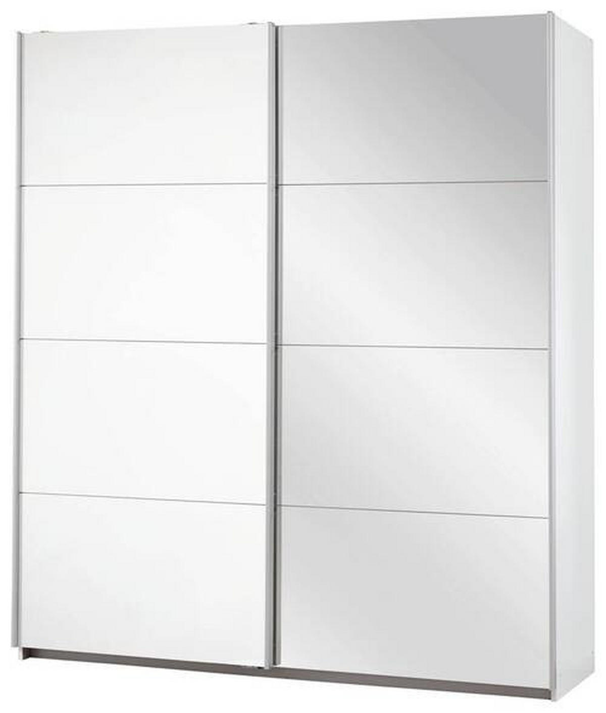 BIELA SKRIŇA SO ZRKADLOM, biela, 181/210/62 cm - biela/hliníková, Konventionell, kov/kompozitné drevo (181/210/62cm) - MID.YOU