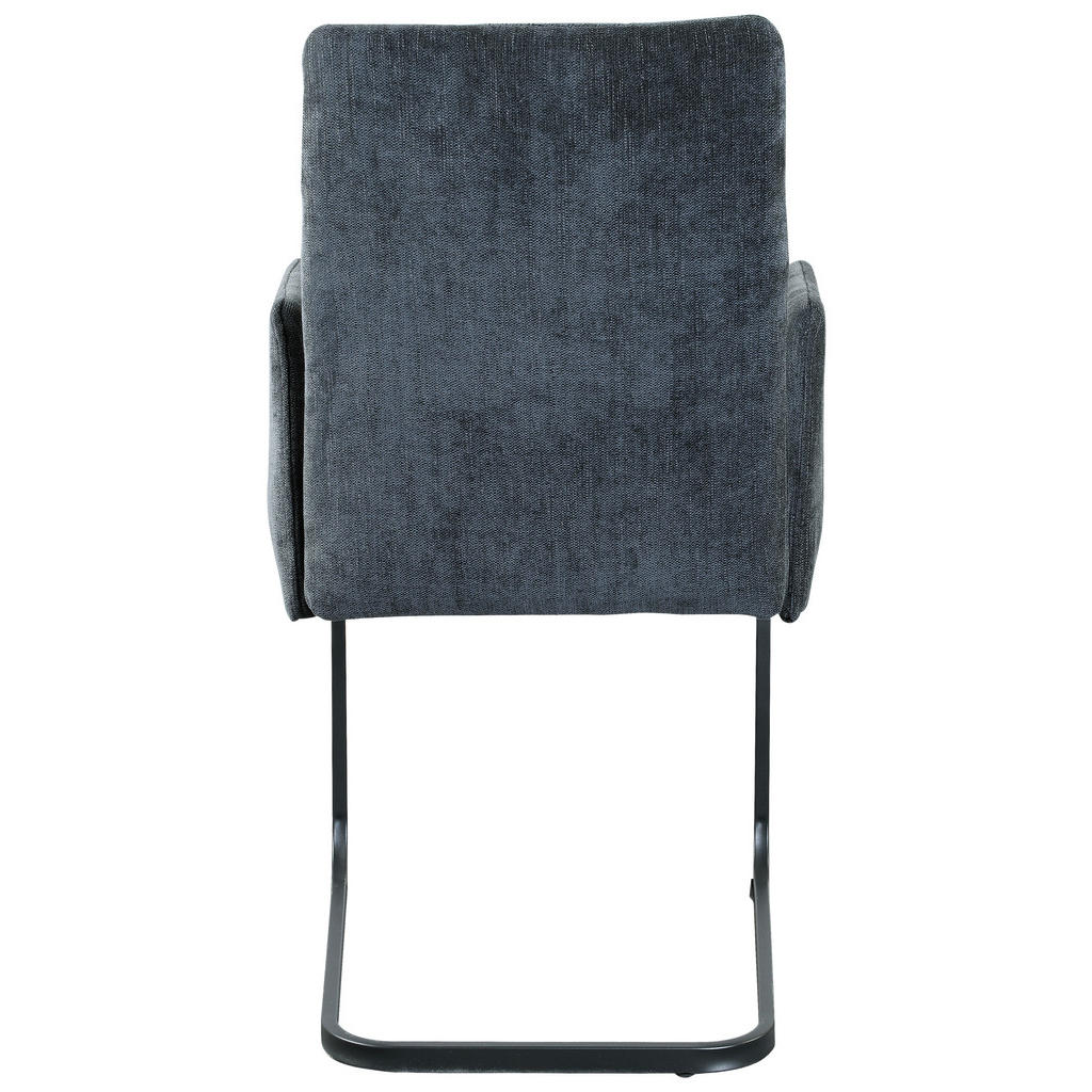 Thumbnail - Mid.you Armlehnstuhl, Dunkelgrau, Metall, Textil, C-Form, 52x91x59.5 cm, Esszimmer, Stühle, Esszimmerstühle, Armlehnenst...