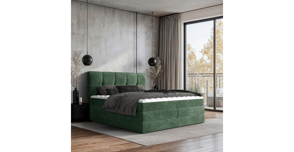 BOXSPRINGBETT 180/200 cm in Grün - Schwarz/Grün, Design, Kunststoff/Textil (180/200cm) - Esposa