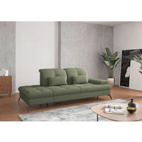 RÉCAMIERE Olivgrün Flachgewebe  - Schwarz/Olivgrün, KONVENTIONELL, Textil/Metall (231/90/122cm) - Sit & More