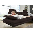 ECKSOFA in Echtleder Braun  310/180 cm  - Schwarz/Braun, Design, Leder/Metall (310/180cm) - Dieter Knoll