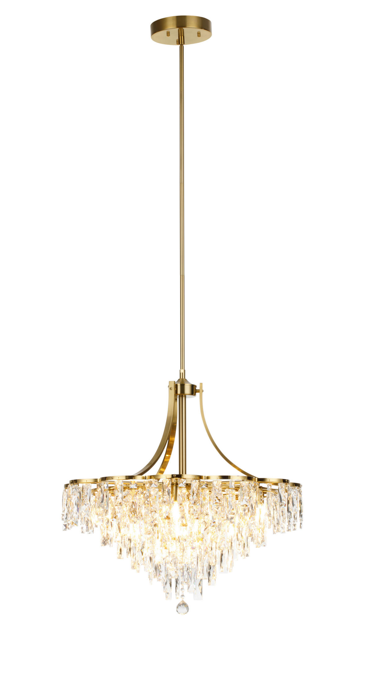 HÄNGELEUCHTE Aurelie 76/190 cm  - Klar/Goldfarben, Design, Glas/Metall (76/190cm) - Glandor