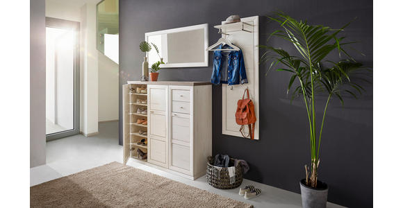 SCHUHSCHRANK  in 133,4/123/42,5 cm  - Weiß/Grau, LIFESTYLE, Holzwerkstoff/Kunststoff (133,4/123/42,5cm) - Hom`in