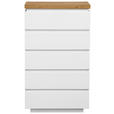 KOMMODE , 60/102/41,5 cm, 5 Schublade(n)  - Eichefarben/Weiß, KONVENTIONELL, Holz/Holzwerkstoff (60/102/41,5cm) - Novel
