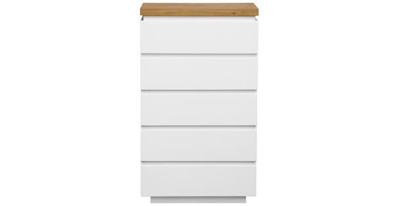 KOMMODE , 60/102/41,5 cm, 5 Schublade(n)  - Eichefarben/Weiß, KONVENTIONELL, Holz/Holzwerkstoff (60/102/41,5cm) - Novel