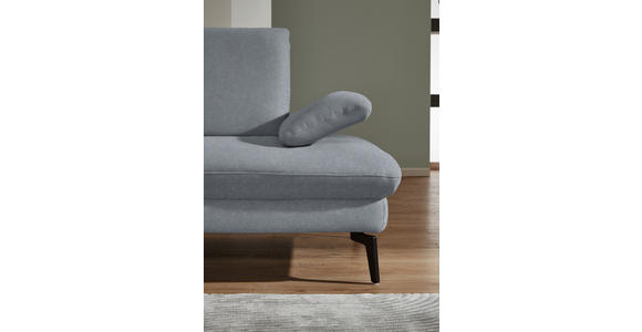 ECKSOFA in Chenille, Mikrofaser Blaugrau 157/299 cm - Blaugrau/Schwarz, Design, Textil/Metall (157/299cm) - Dieter Knoll