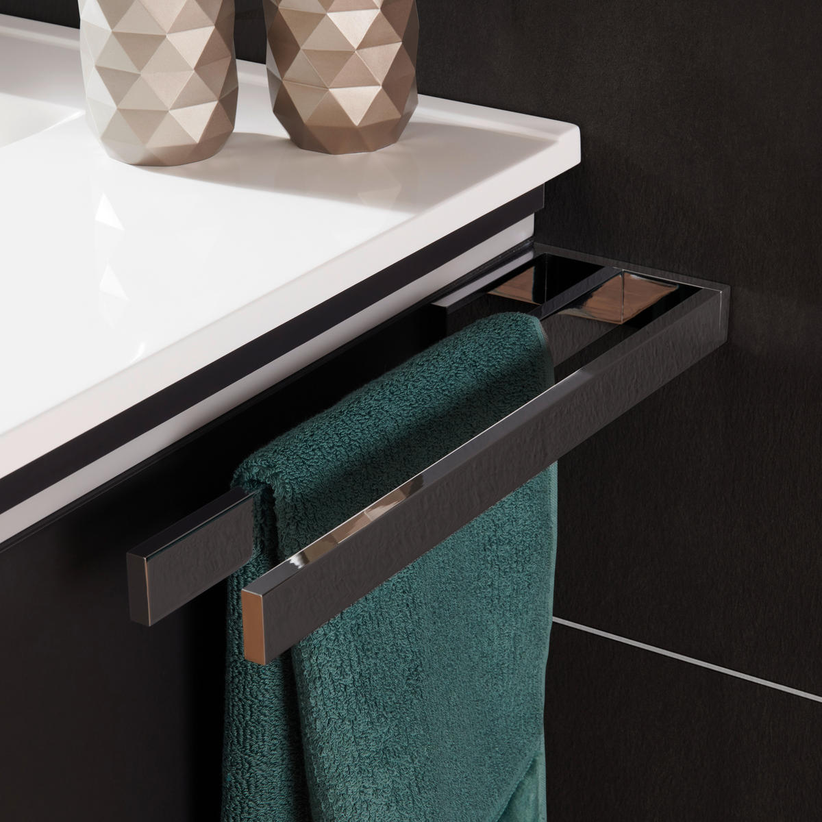 BADEZIMMER  in 122 cm  - Weiß/Grau, Design, Glas/Holzwerkstoff (122cm) - Novel