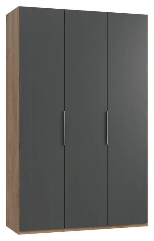 GARDEROB MED GÅNGJÄRN 150/236/58 cm 3-dörrar - kromfärg/grafitfärgad, Modern, trämaterial (150/236/58cm) - MID.YOU