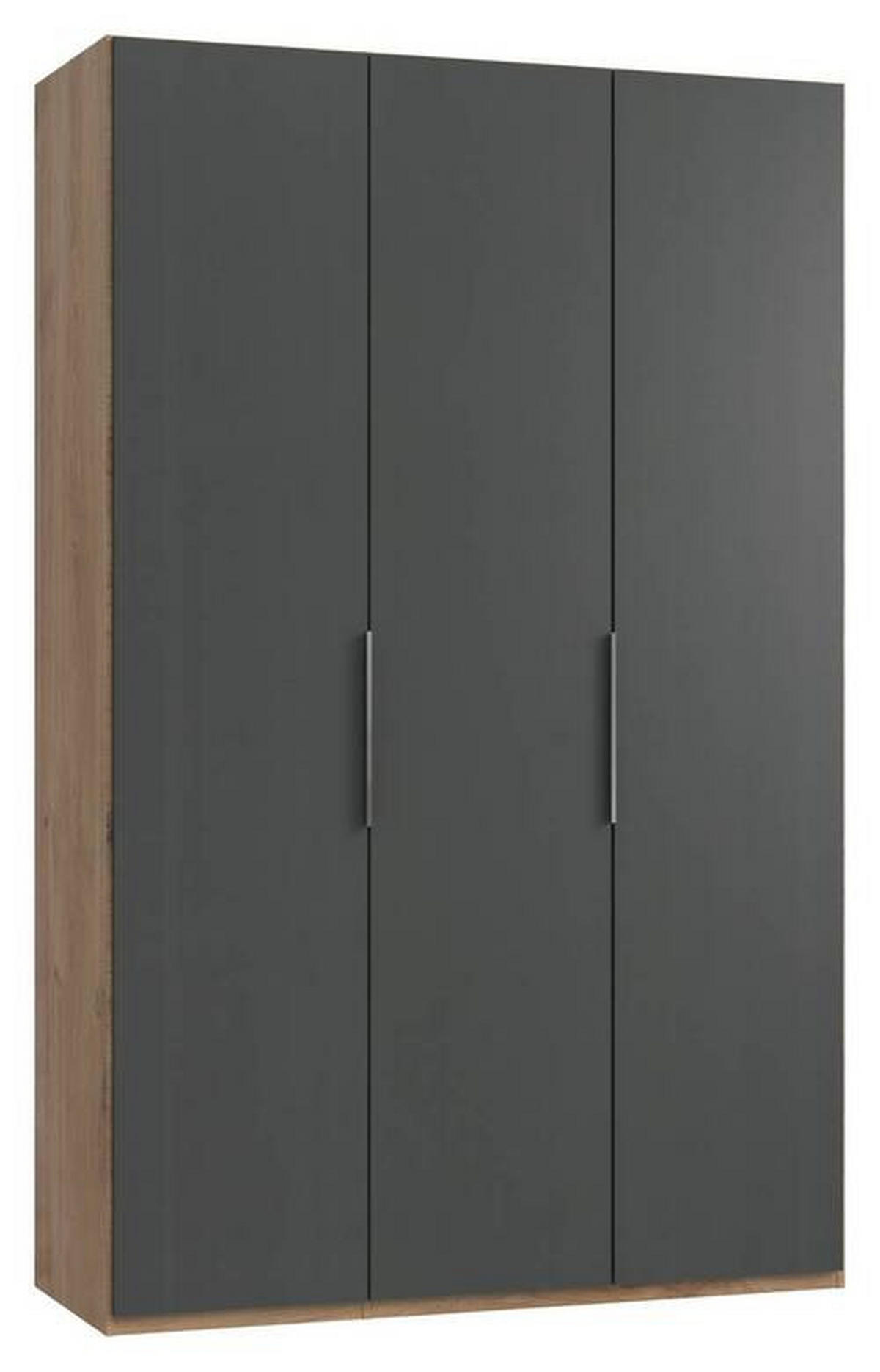 DREHTÜRENSCHRANK in Graphitfarben, Eichefarben  - Chromfarben/Eichefarben, Modern, Holzwerkstoff (150/236/58cm) - MID.YOU