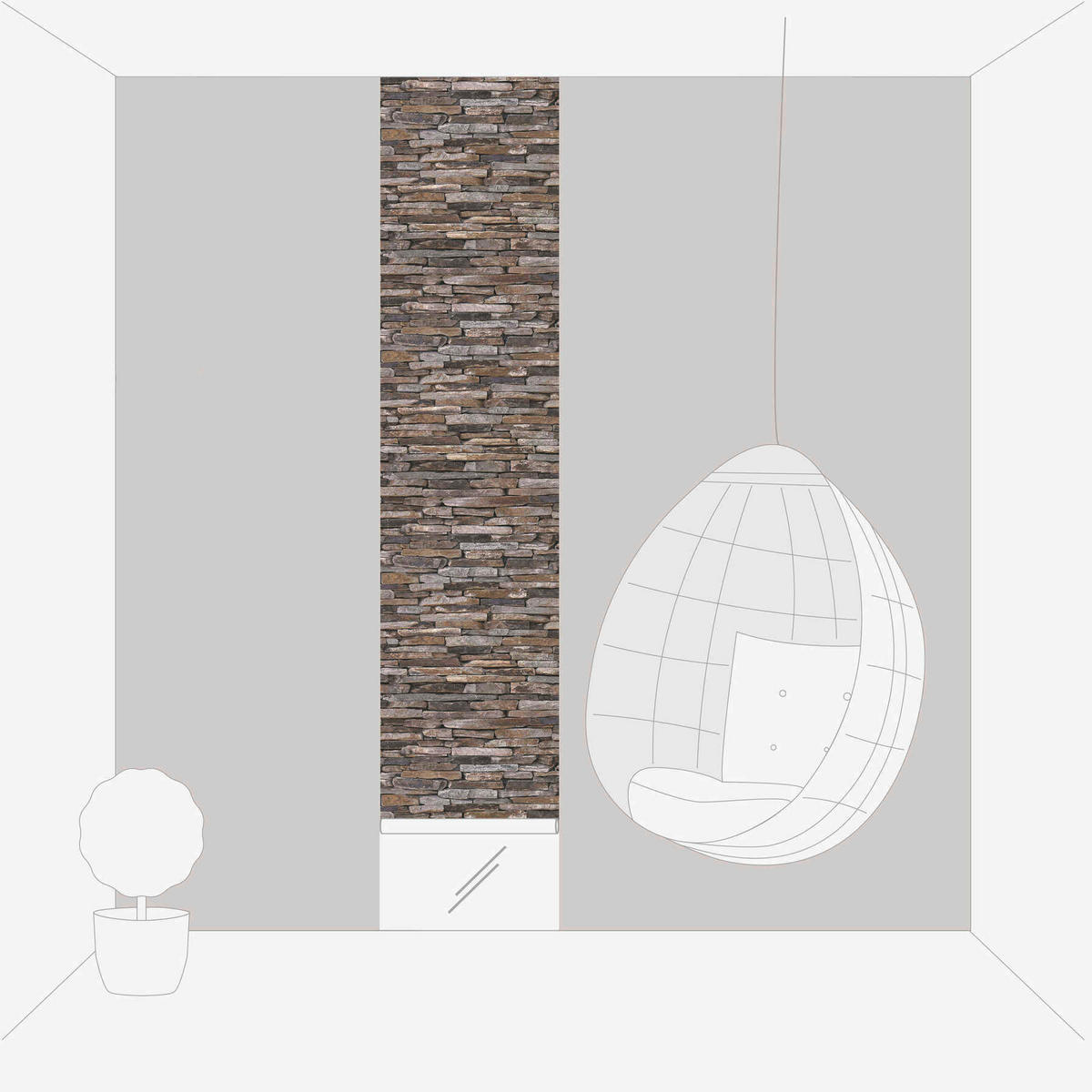 FOTOTAPETE  - Braun/Grau, Design (52/250cm)