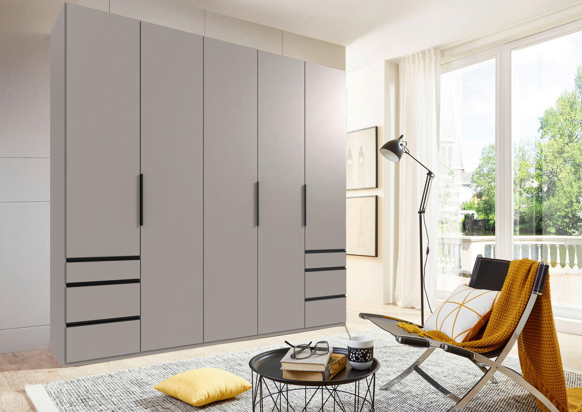 DREHTÜRENSCHRANK in Sahara  - Schwarz/Sahara, Konventionell, Holzwerkstoff/Metall (250/236/58cm) - Hom`in