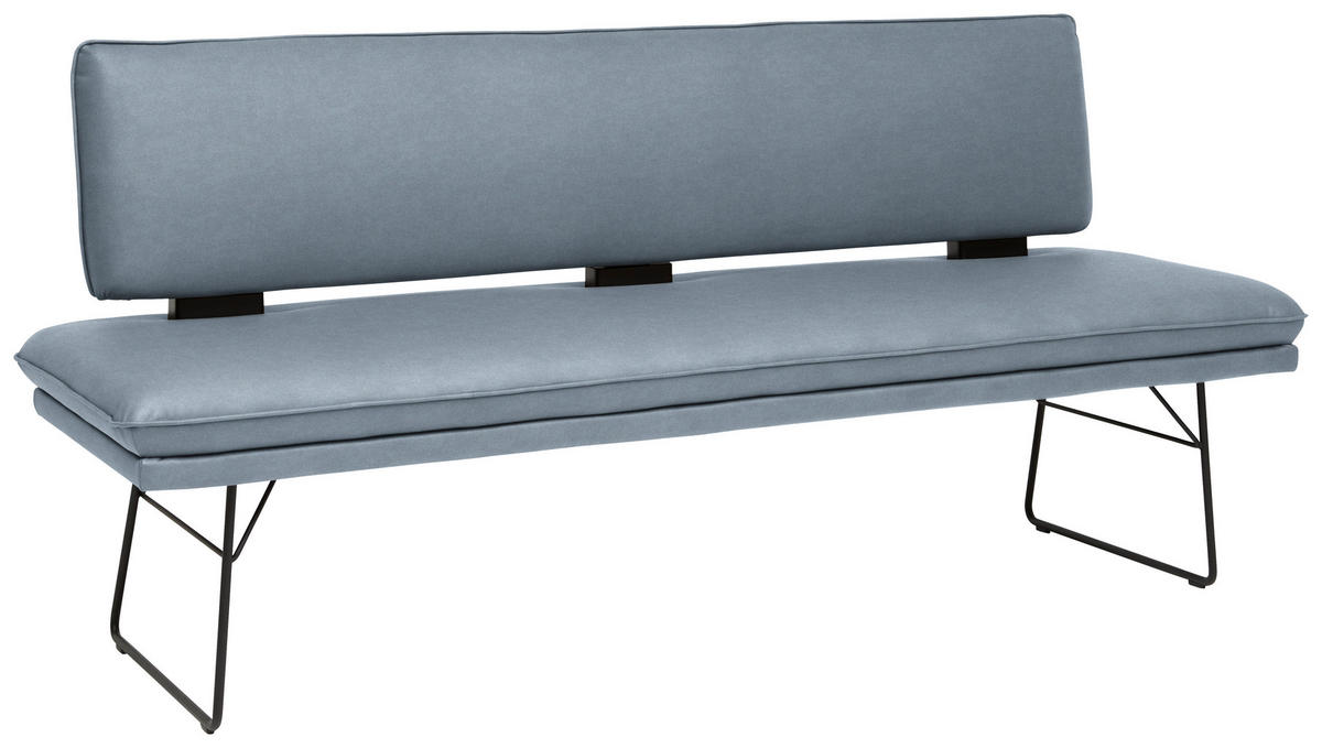 SITZBANK in Metall, Textil Blau, Schwarz  - Blau/Schwarz, Design, Textil/Metall (195/91/65cm) - Dieter Knoll