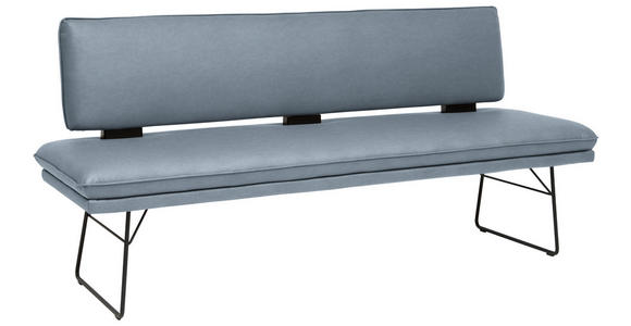 SITZBANK in Metall, Textil Blau, Schwarz  - Blau/Schwarz, Design, Textil/Metall (195/91/65cm) - Dieter Knoll