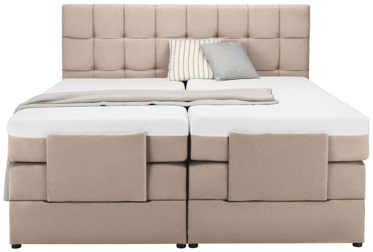 BOXSPRINGBETT 160/200 cm  in Haselnussfarben  - Schwarz/Haselnussfarben, Basics, Kunststoff/Textil (160/200cm) - Moderano