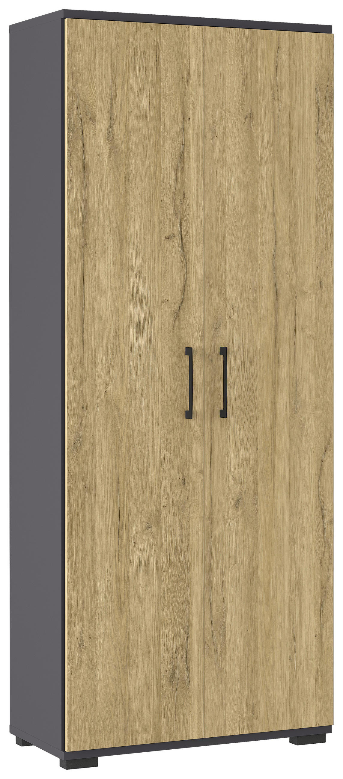 AKTENSCHRANK Graphitfarben, Eichefarben  - Eichefarben/Graphitfarben, KONVENTIONELL, Holzwerkstoff (80/200/40cm) - Germania