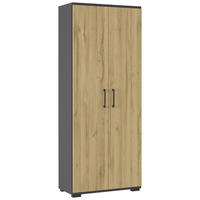 AKTENSCHRANK 80/200/40 cm  - Eichefarben/Graphitfarben, KONVENTIONELL, Holzwerkstoff (80/200/40cm) - Germania