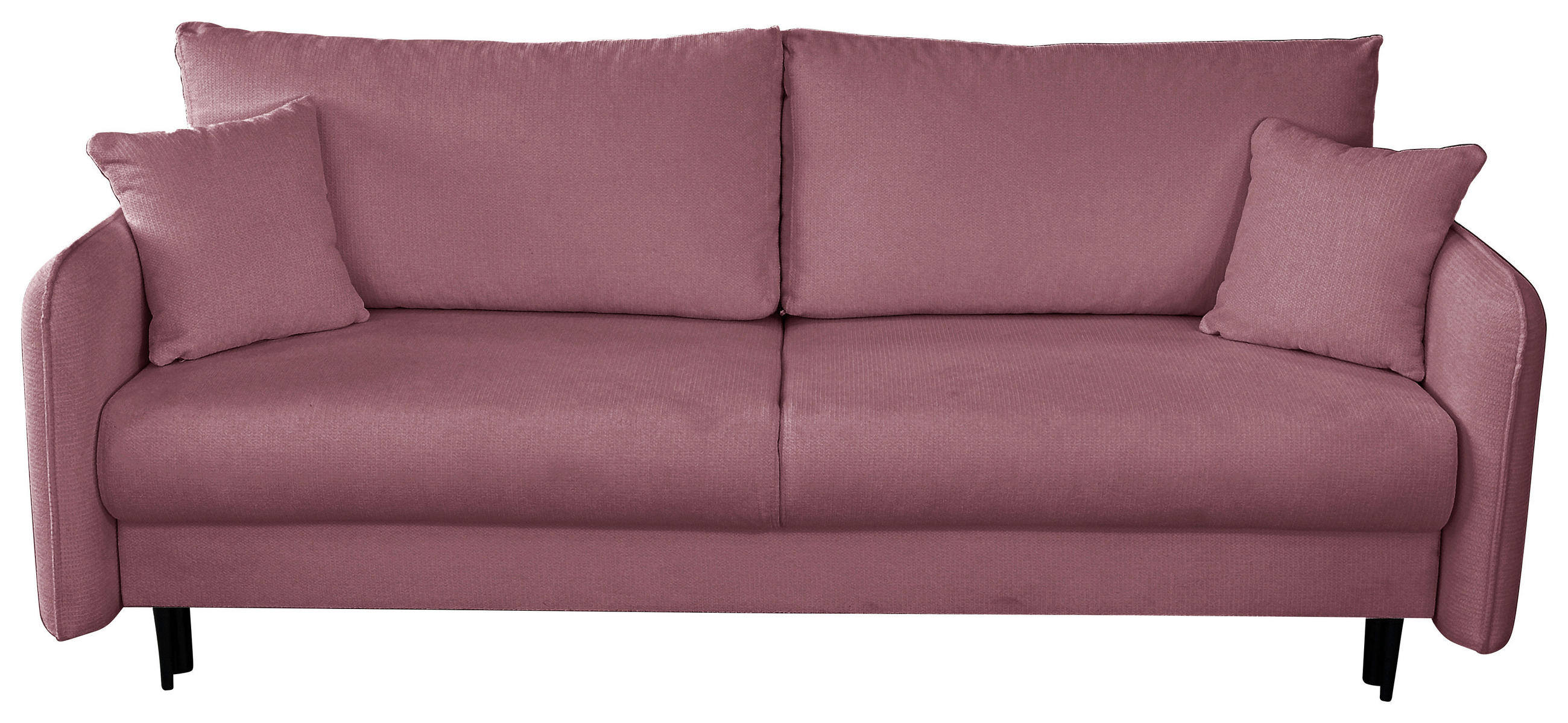 SCHLAFSOFA Webstoff Rosa  - Schwarz/Rosa, Design, Holz/Kunststoff (216/96/102cm) - MID.YOU
