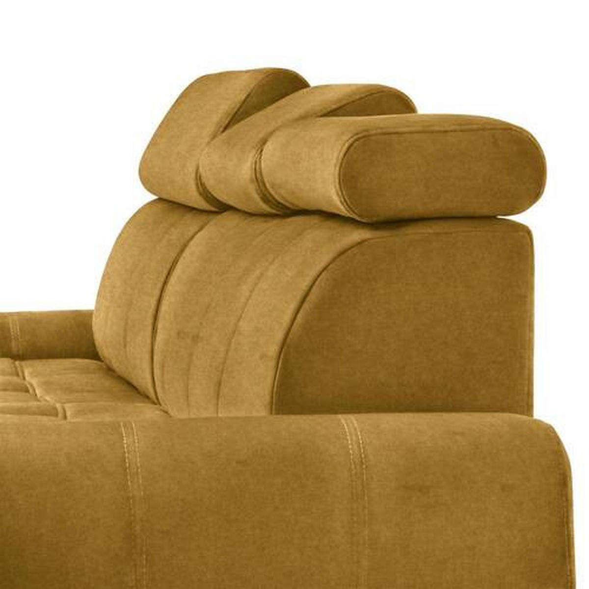 ECKSOFA in Velours Gelb  - Chromfarben/Gelb, Design, Kunststoff/Textil (173/276cm) - Stylife