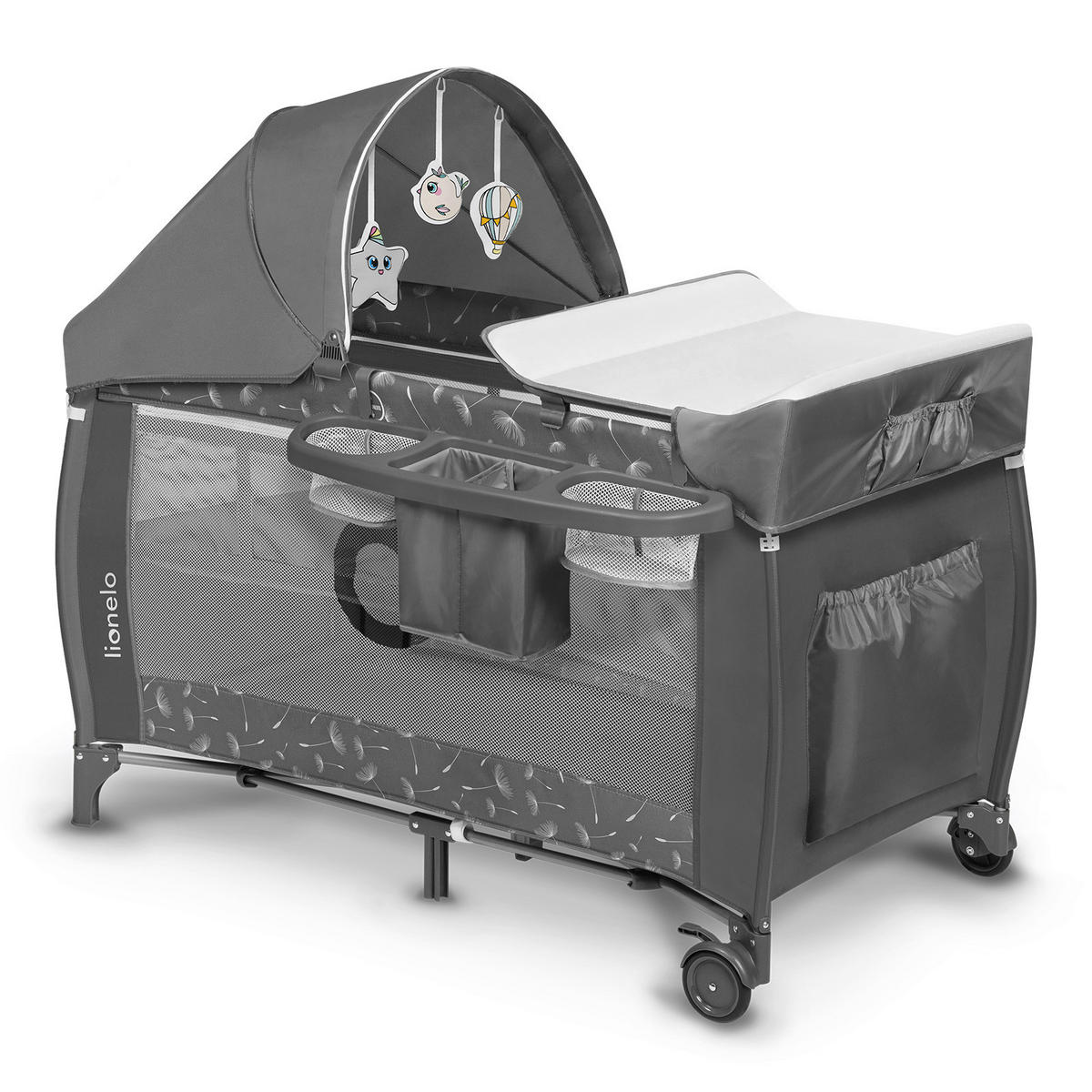 REISEBETT Sven Plus  71/86/127 cm  - Dunkelgrau/Grau, Basics, Kunststoff (71/86/127cm) - Lionelo