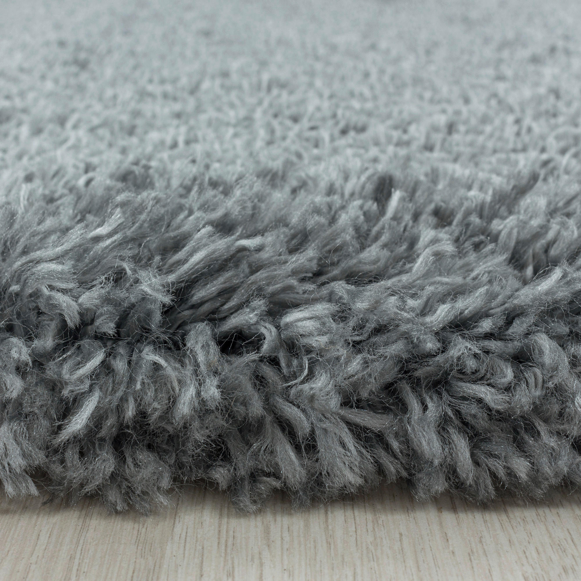 Thumbnail - Hochflorteppich Fluffy 3500 Lightgrey, Hellgrau, Textil, Uni, rund, Oeko-Tex® Standard 100, für Fußbodenheizung geeignet...