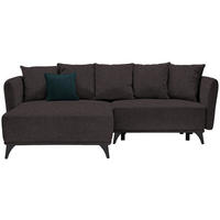 ECKSOFA in Chenille Braun  172/255 cm  - Schwarz/Braun, LIFESTYLE, Textil/Metall (172/255cm) - Carryhome
