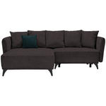 ECKSOFA in Chenille Braun  - Schwarz/Braun, LIFESTYLE, Textil/Metall (172/255cm) - Carryhome