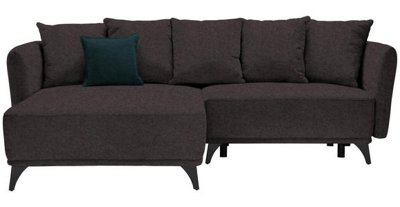 ECKSOFA in Chenille Braun  - Schwarz/Braun, LIFESTYLE, Textil/Metall (172/255cm) - Carryhome