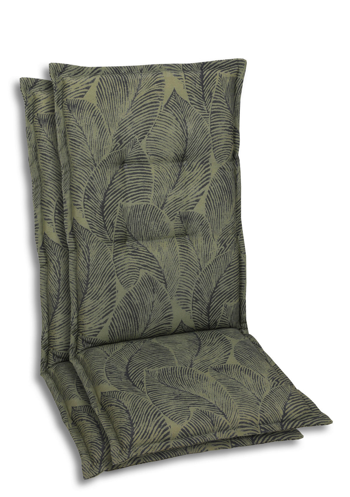 SESSELAUFLAGENSET in Grün Blätter  - Grün, Basics, Textil (50/7/108cm)