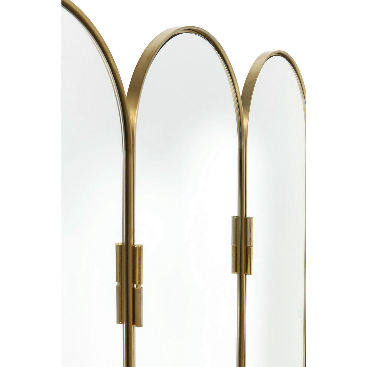 PARAVENT mit 3  Flügel - Goldfarben, Trend, Glas/Metall (106/166/31cm) - Kare-Design