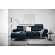 ECKSOFA in Chenille Petrol  - Petrol/Schwarz, KONVENTIONELL, Textil/Metall (178/264cm) - Hom`in