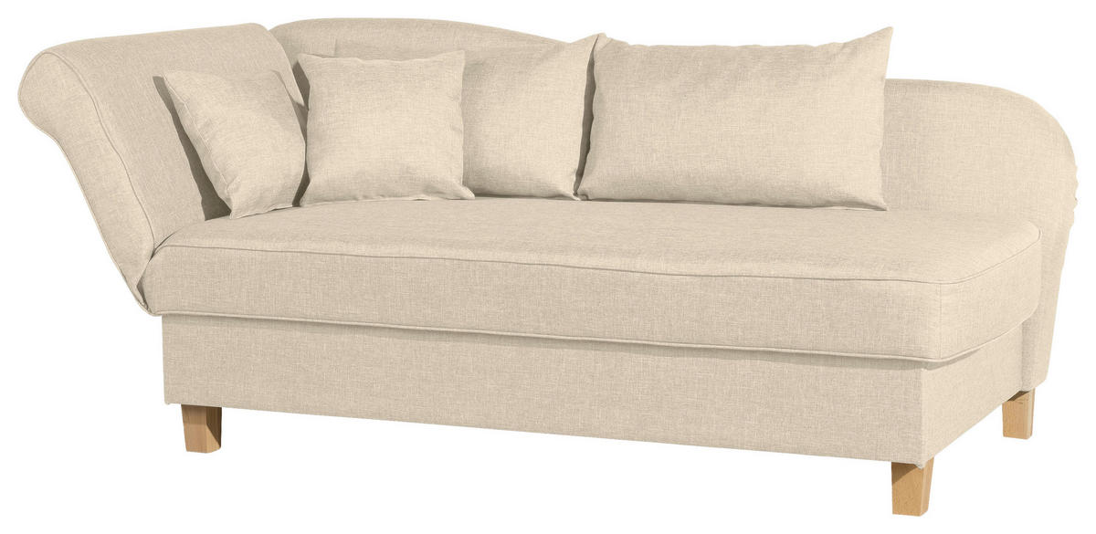 RÉCAMIERE in Flachgewebe Beige  - Beige/Buchefarben, Design, Holz/Textil (190/82/88cm) - Max Winzer
