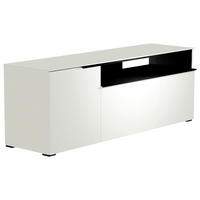 LOWBOARD  in 160/58/45 cm  - Schwarz/Weiß, Design, Glas/Holzwerkstoff (160/58/45cm) - Moderano