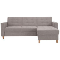 ECKSOFA Braun Flachgewebe Zierkissen, Bettkasten  - Naturfarben/Braun, Design, Holz/Textil (231/160cm) - Livetastic
