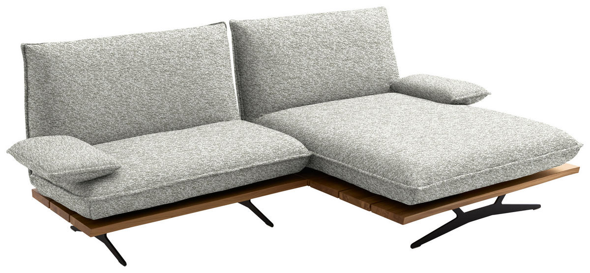 ECKSOFA Chenille, Flachgewebe Wildeiche, Ecru  - Wildeiche/Ecru, Design, Holz/Textil (284/161cm) - Koinor