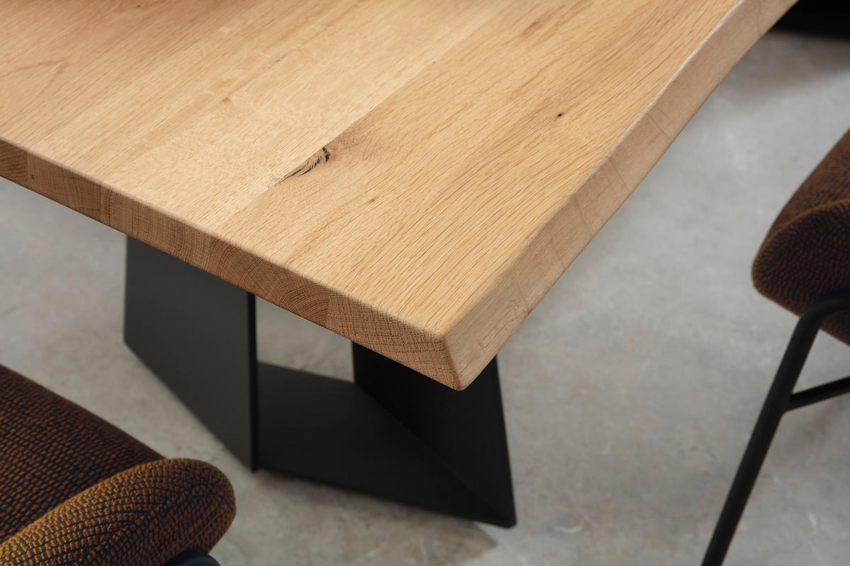 ESSTISCH in Holz, Metall 220/100/75 cm  - Wildeiche/Anthrazit, Design, Holz/Metall (220/100/75cm) - Venjakob