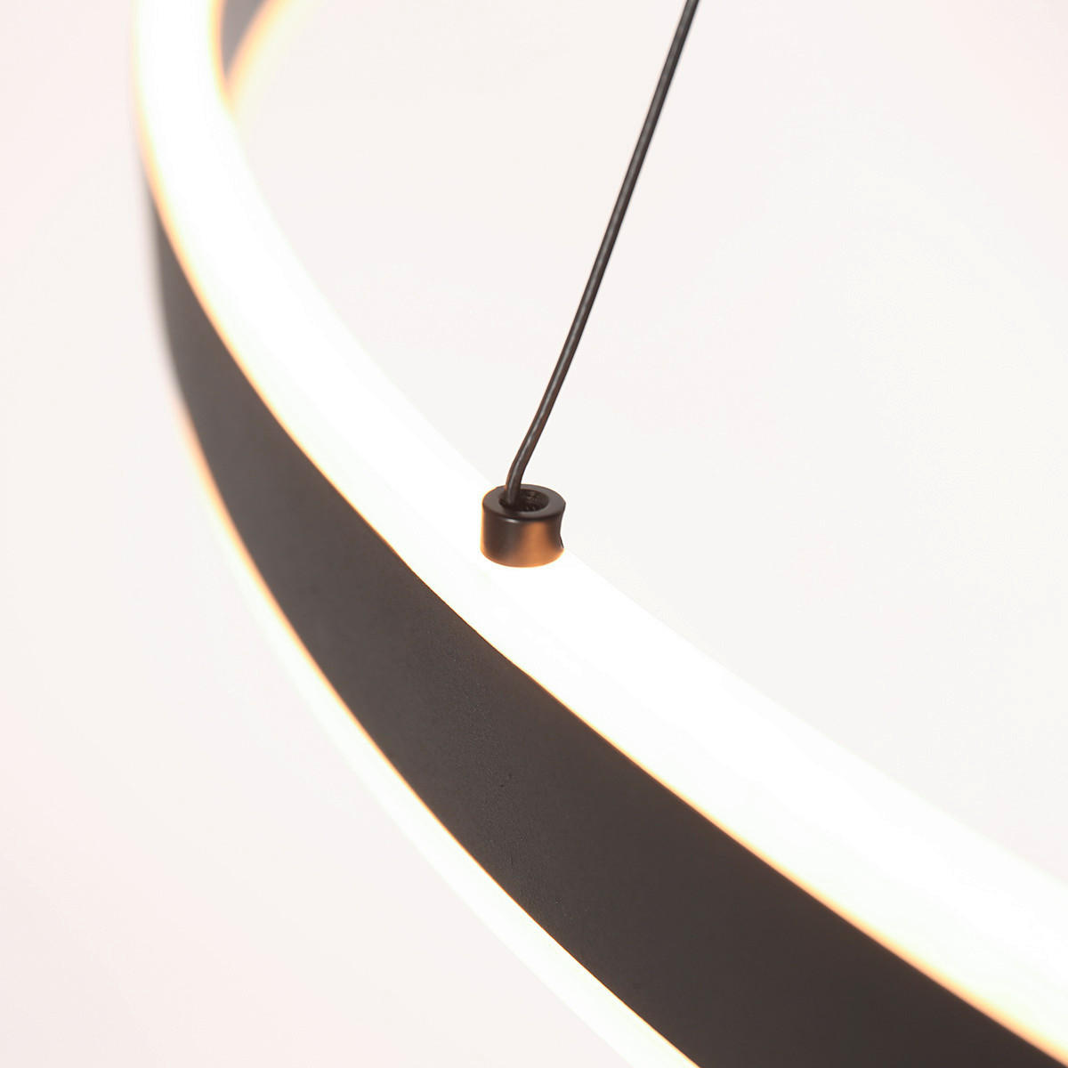 PENDELLEUCHTE Ringlux 100/190 cm   - Schwarz/Weiß, Basics, Kunststoff/Metall (100/190cm)