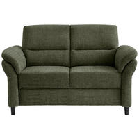 2-SITZER-SOFA in Mikrofaser Olivgrün  - Schwarz/Olivgrün, Modern, Holz/Textil (147/90/89cm) - Livetastic