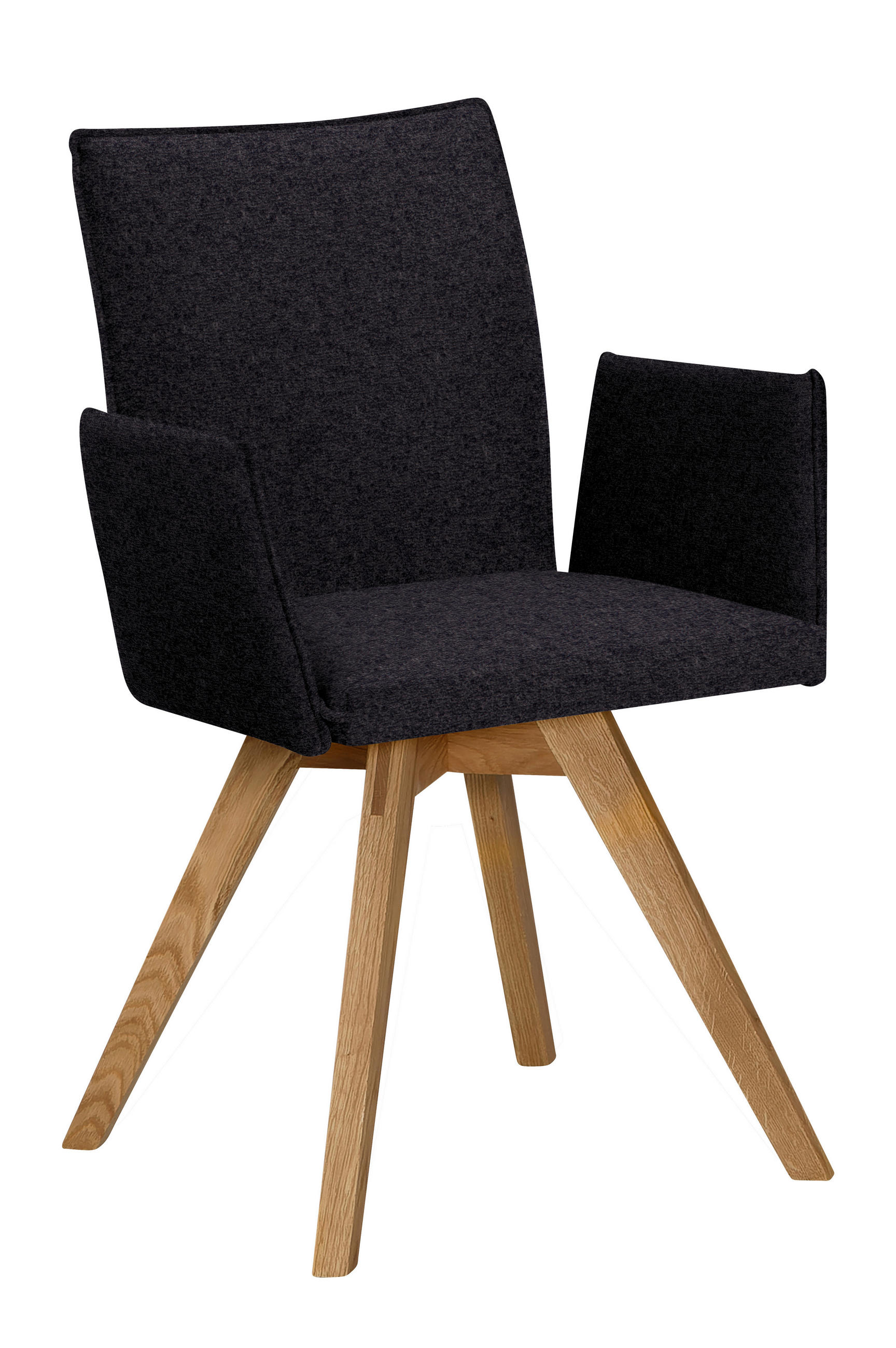 ARMLEHNSTUHL  in Samt  - Eichefarben/Anthrazit, KONVENTIONELL, Holz/Textil (60/91/61cm) - Moderano