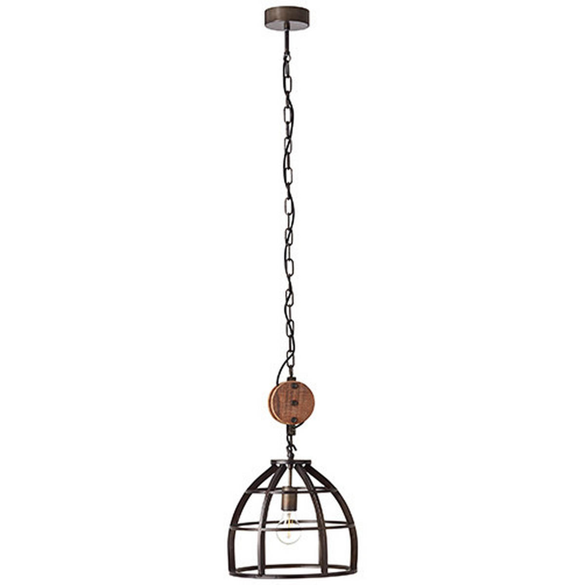 HÄNGELEUCHTE 34/147 cm    - Schwarz, Lifestyle, Holz/Metall (34/147cm) - Brilliant