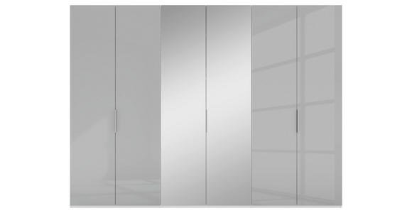 DREHTÜRENSCHRANK 300/223/62 cm 6-türig Grau, Weiß - Alufarben/Weiß, KONVENTIONELL, Glas/Holzwerkstoff (300/223/62cm) - Novel